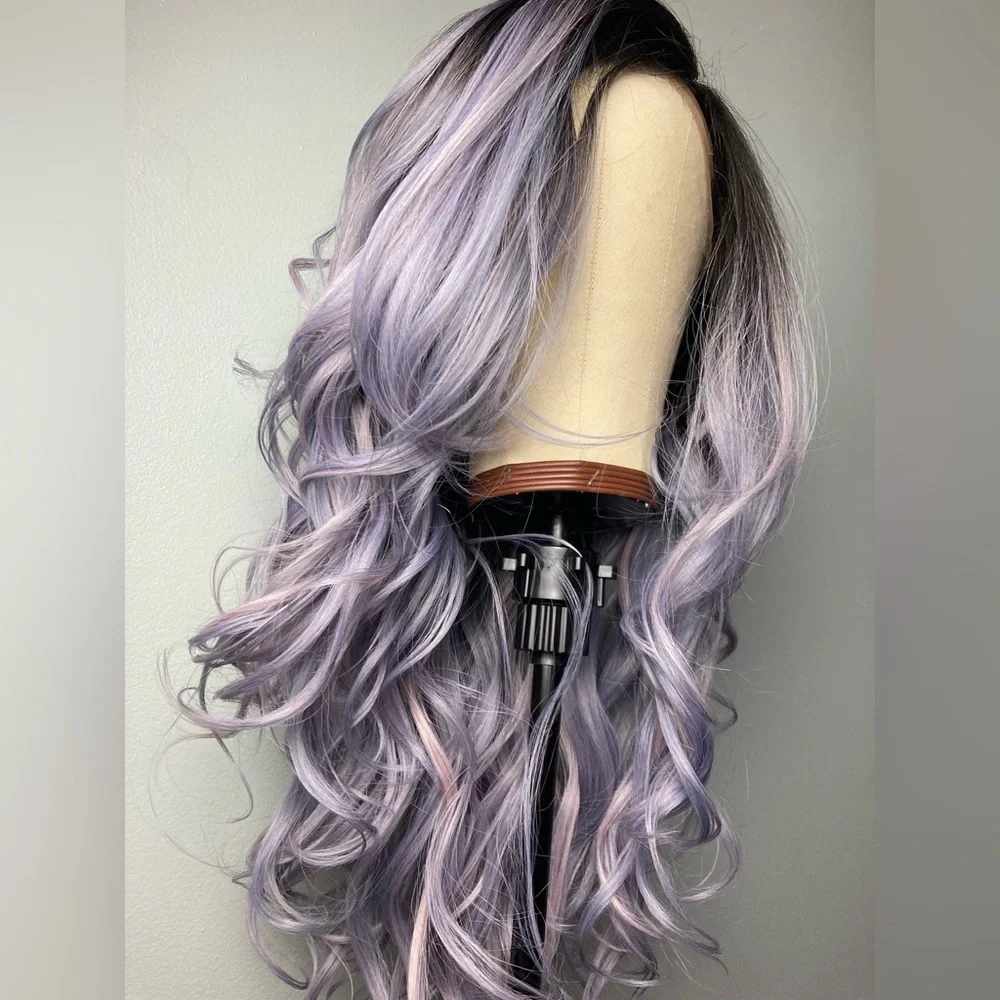 Ombre Light Gray Lace Wigs